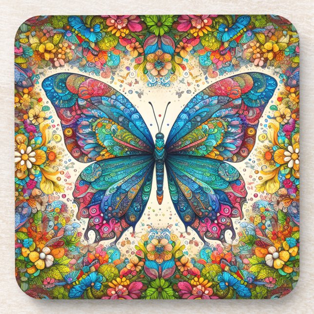 Ein Butterfly-Kantenballett Getränkeuntersetzer (Vorderseite)