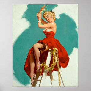 Ein Button für die Job Girl Art Poster