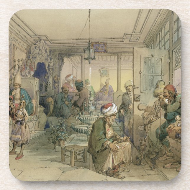 Ein Café, Konstantinopel, 1854 (Stift u. Tinte u. Untersetzer (Vorderseite)
