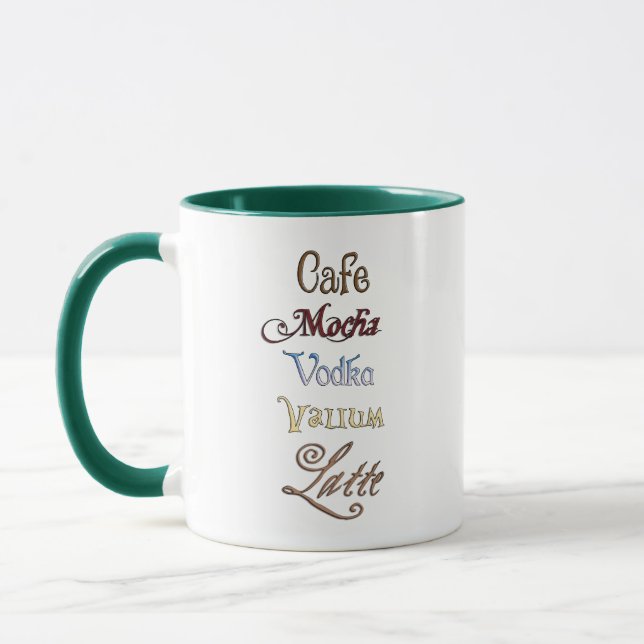 Ein Café Mocha Vodka Valium Latte Bitte Tasse (Links)