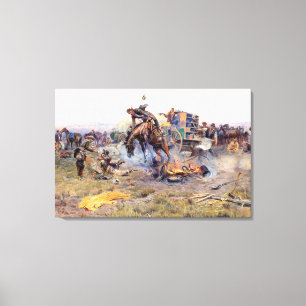 Ein Camp, in dem Koch-Probleme von Charles M. Russ Leinwanddruck