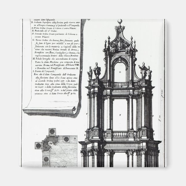 Ein Campanile für St. Peter, Rom Magnet (Vorne)