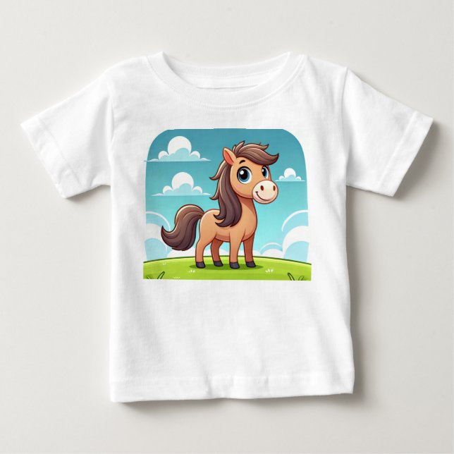 Ein Cartoon Baby Hourse Design Baby T Shirt. T-shirt (Vorderseite)