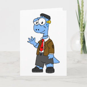 Ein Cartoon Brontosaurier verkleidete sich als Fra Karte