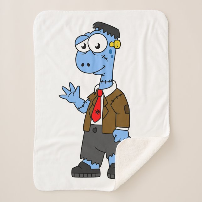 Ein Cartoon Brontosaurier verkleidete sich als Fra Sherpadecke (Vorderseite)