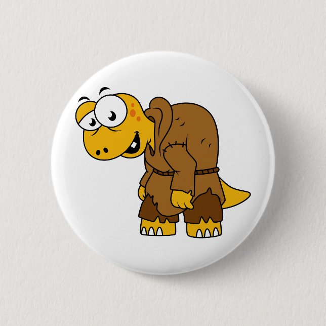 Ein Cartoon Dinosaurier Hunchback. Button (Vorderseite)