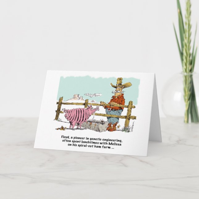 Ein Cartoon direkt vom Bauernhof zum Abendessen Einladung (Vorderseite)