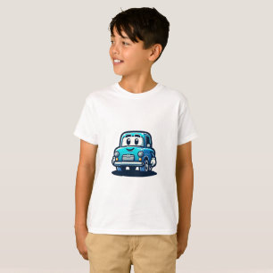 ein Cartoon eines alten, lächelnden blauen Autos T-Shirt