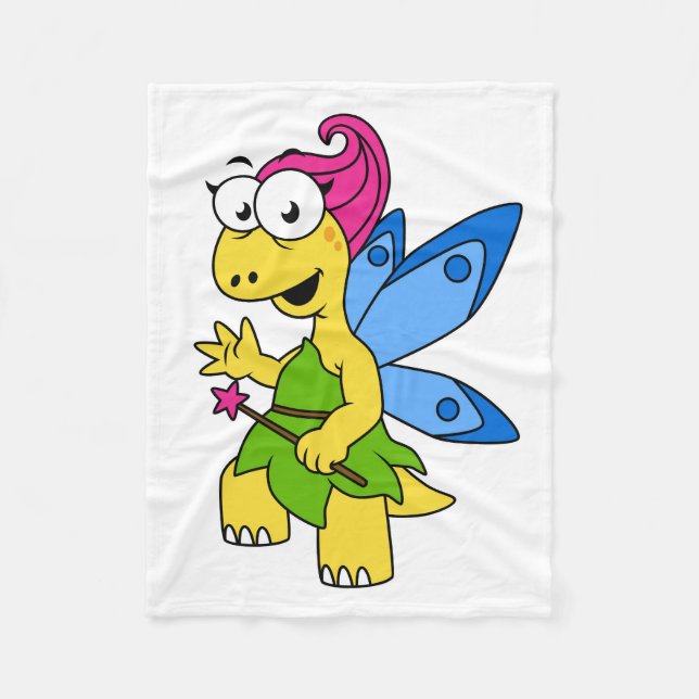 Ein Cartoon Fairysaur Dinosaurier. Fleecedecke (Vorderseite)