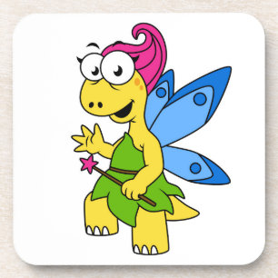 Ein Cartoon Fairysaur Dinosaurier. Getränkeuntersetzer