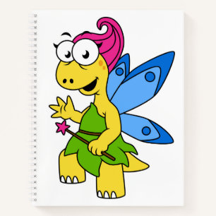 Ein Cartoon Fairysaur Dinosaurier. Notizbuch