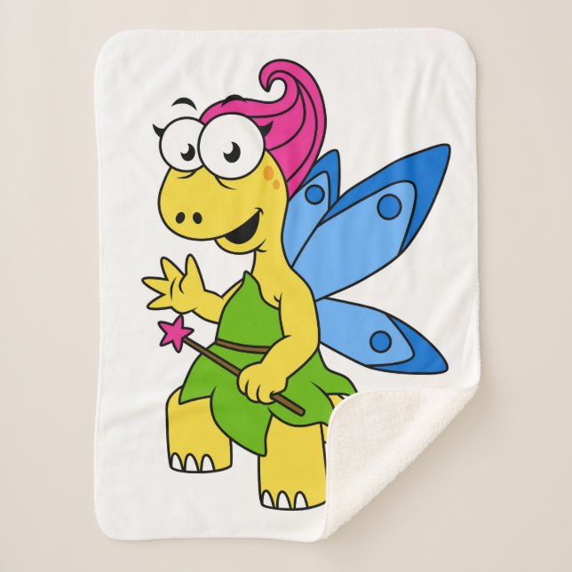 Ein Cartoon Fairysaur Dinosaurier. Sherpadecke (Vorderseite)
