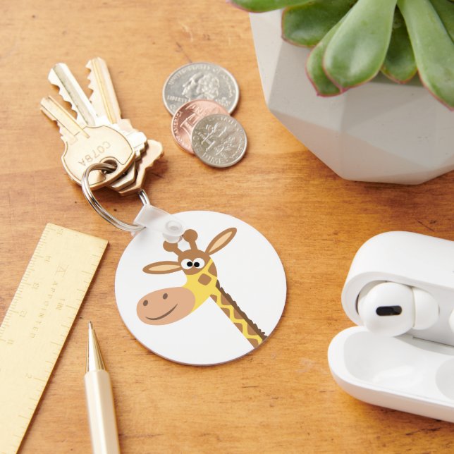 Ein Cartoon-Giraffe-Schlüsselanhänger Schlüsselanhänger (Schreibtisch)
