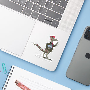 Ein Cartoon Iguanodon Clerk. Aufkleber