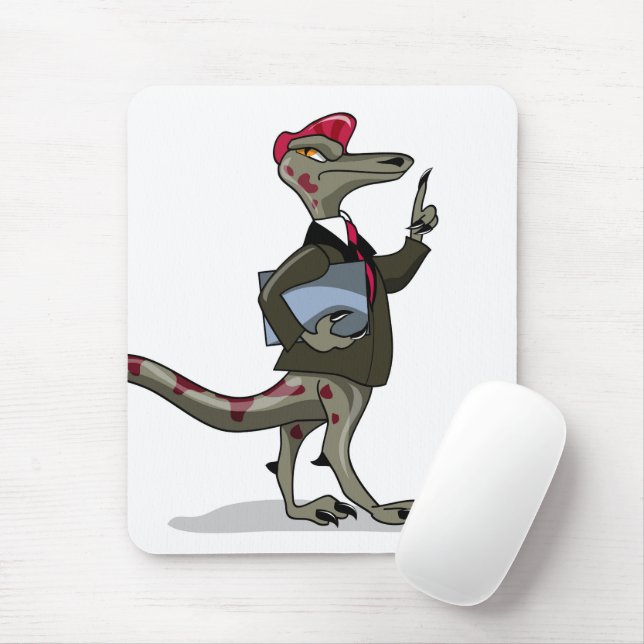 Ein Cartoon Iguanodon Clerk. Mousepad (Mit Mouse)