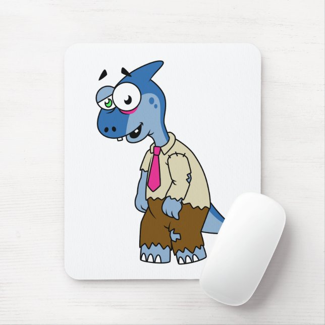 Ein Cartoon Parasaurolophus, der als Zombie verkle Mousepad (Mit Mouse)
