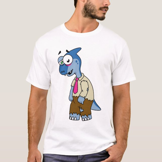 Ein Cartoon Parasaurolophus, der als Zombie verkle T-Shirt (Vorderseite)