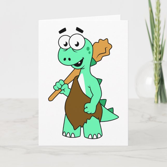 Ein Cartoon Tyrannosaurus Rex Caveman. Karte (Vorderseite)