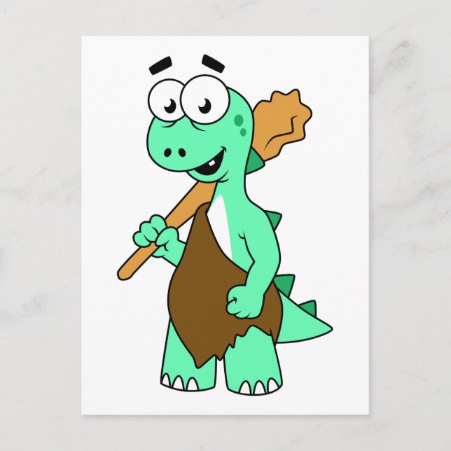Ein Cartoon Tyrannosaurus Rex Caveman. Postkarte (Vorderseite)