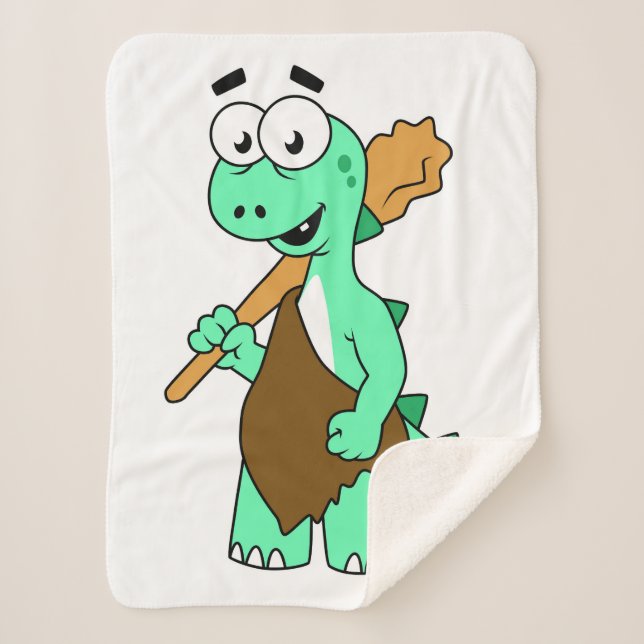 Ein Cartoon Tyrannosaurus Rex Caveman. Sherpadecke (Vorderseite)