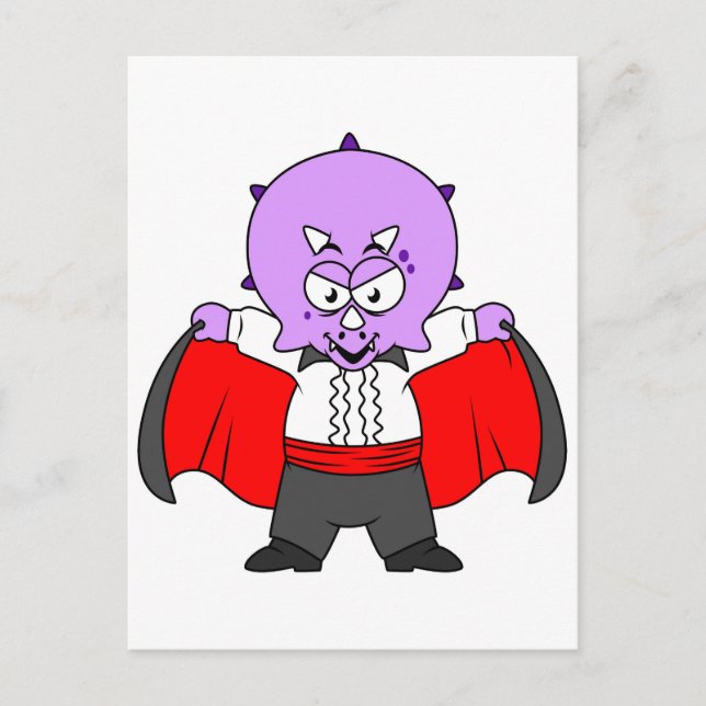 Ein Ceratops Dinosaurier verkleidete sich als Graf Postkarte (Vorderseite)