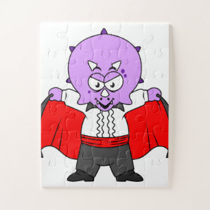 Ein Ceratops Dinosaurier verkleidete sich als Graf Puzzle