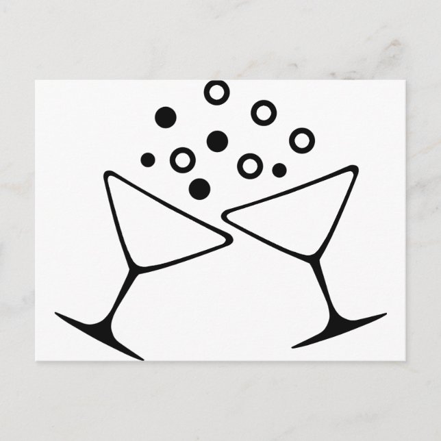 Ein Champagnertoast Postkarte (Vorderseite)