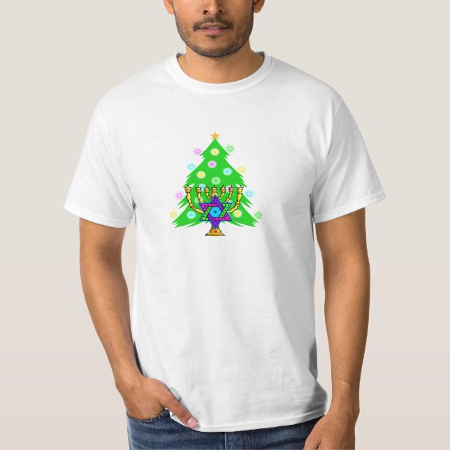 Ein Chanukkah und ein Weihnachten T-Shirt (Vorderseite)