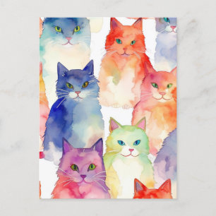 Ein Chaos bei Katzen Postkarte