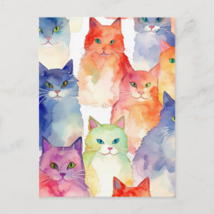 Ein Chaos bei Katzen Postkarte