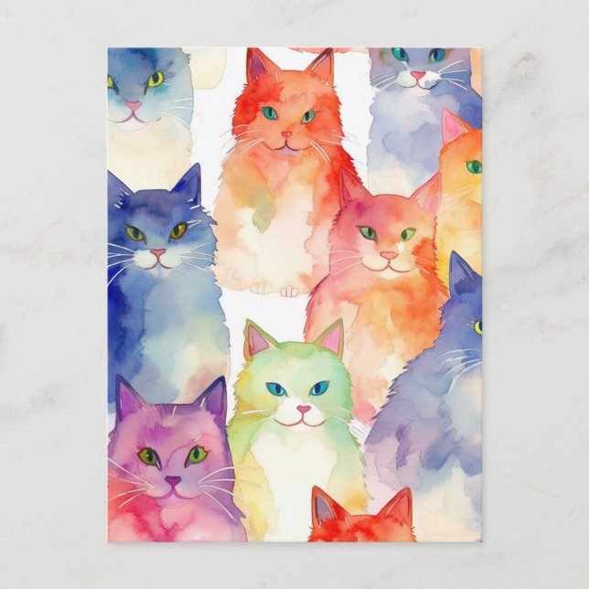 Ein Chaos bei Katzen Postkarte (Vorderseite)