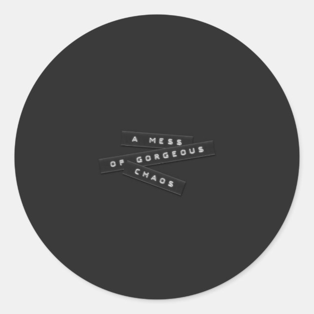 Ein Chaos, in dem das Chaos mit den Etiketten vers Runder Aufkleber (Vorderseite)