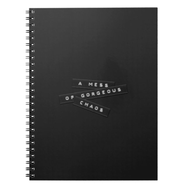 Ein Chaos, in dem das Chaos mit Labels verschleier Notizblock (Vorderseite)