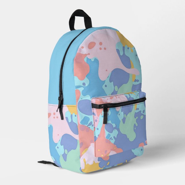 Ein chaotisches Farbmuster Bedruckter Rucksack (Rückseitige Ecke links)