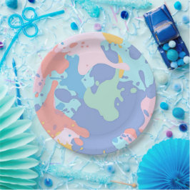 Ein chaotisches Farbmuster Pappteller