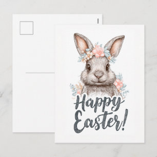 Ein charmanter bemalter Osterhase Feiertagspostkarte