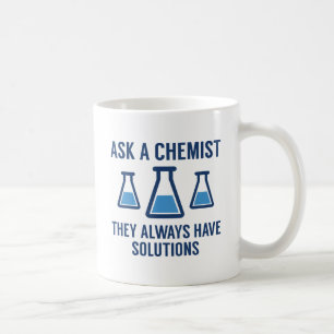 Ein Chemist gefragt Kaffeetasse