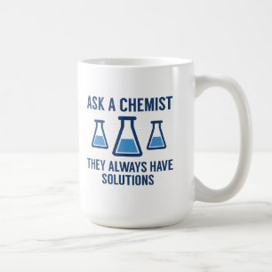 Ein Chemist gefragt Kaffeetasse
