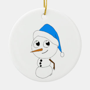 ein Chibi-   Snowmankeramik Keramik Ornament