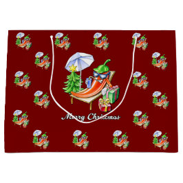 Ein Chili frohe Weihnachten unter Sonnenschirm und Große Geschenktüte