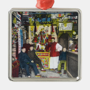 Ein Chinatown SceneHanford, CA Silbernes Ornament