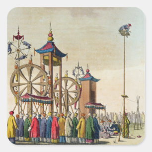 Ein chinesischer Zirkus, Illustration von 'Le Quadratischer Aufkleber