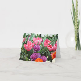 Ein Chor der rosa Tulpe-Mitteilungskarten Karte
