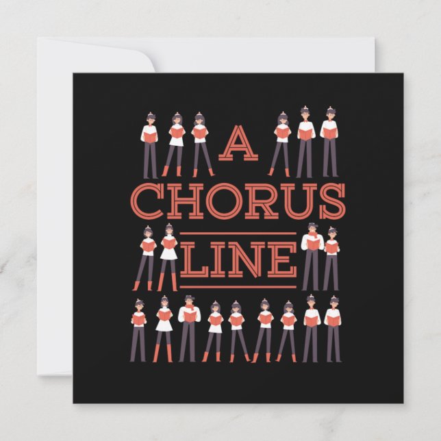 Ein Chor Line Chorchor Sängerin Musikergeschenk Einladung (Vorderseite)