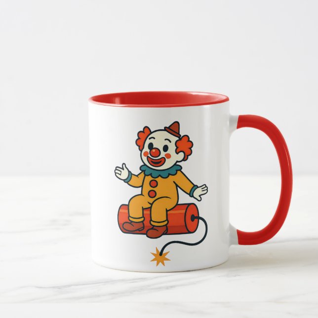 Ein Clown, bereit zum Springen Tasse (Rechts)