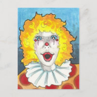 Ein Clownzirkus-Fantasiekunst-Postkartendruck