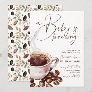 Ein Coffee Baby ist das Brennen von Baby Dusche Ei Dankeskarte
