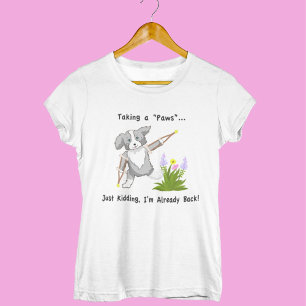 Ein Collie mit Krücken namens "Paws" T-Shirt