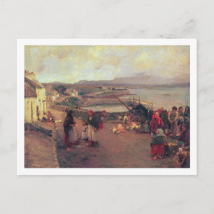 Ein Connemara-Dorf - Der Weg zum Hafen, 1898 Postkarte