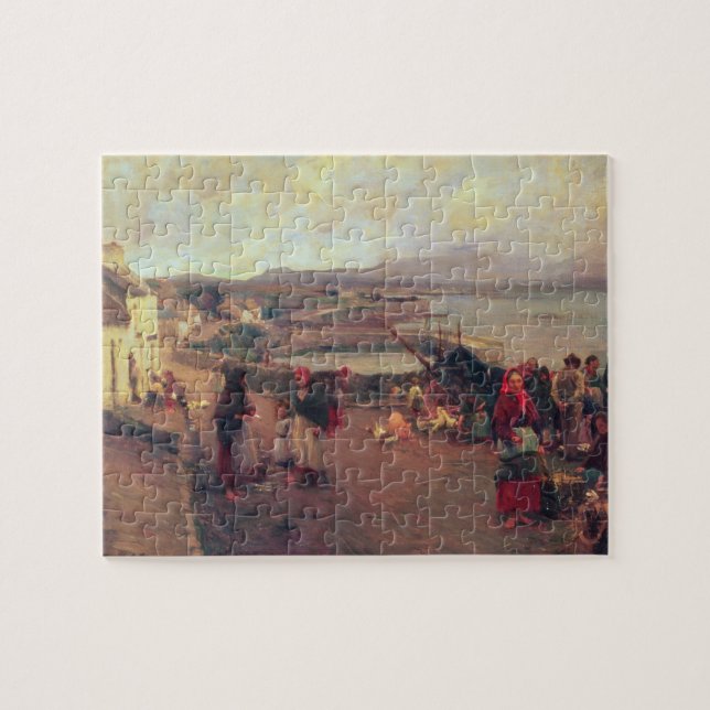 Ein Connemara Dorf - die Weise zum Hafen, 1898 Puzzle (Horizontal)